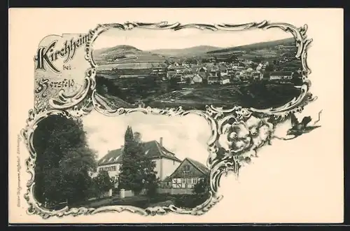 AK Kirchheim bei Hersfeld, Panorama, Blick über den Ort