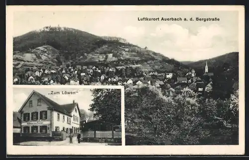AK Auerbach a. d. Bergstrasse, Gasthaus zum Löwen, Panorama