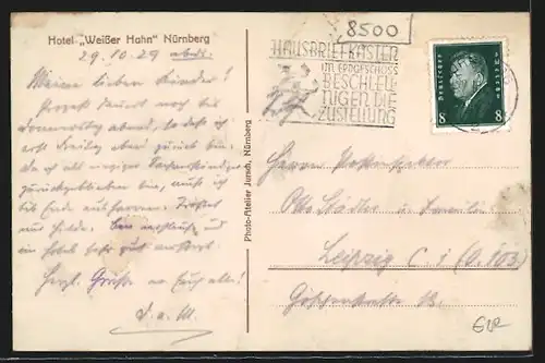 AK Nürnberg, Hotel Weisser Hahn