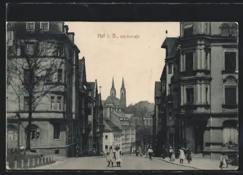 AK Hof i. B., Partie in der Wörthstrasse