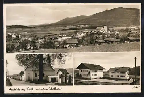 AK Arnbruck, Strassenpartie mit Kirche, Ortsansicht