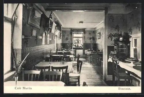 AK Etzenrot, Bäckerei und Conditorei Cafe Martin, Innenansicht