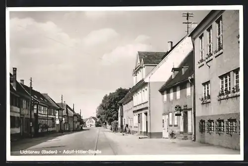 AK Lichtenau / Baden, Teilansicht mit Strasse