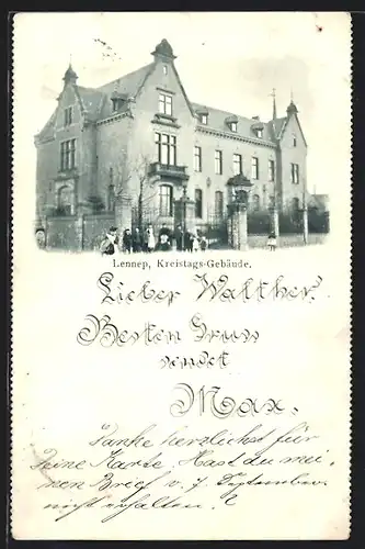 AK Lennep, Partie am Kreistags-Gebäude