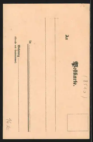 Lithographie Fürth i. B., Anlage am Ludwigsbahnhof und Partie im Stadtpark