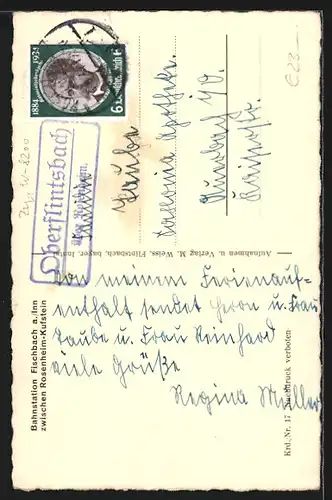 AK Fischbach am Inn, Dorfstrasse mit Ruine Falkenstein