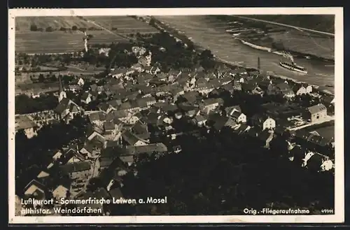 AK Leiwen a. Mosel, Fliegeraufnahme des Luftkurortes