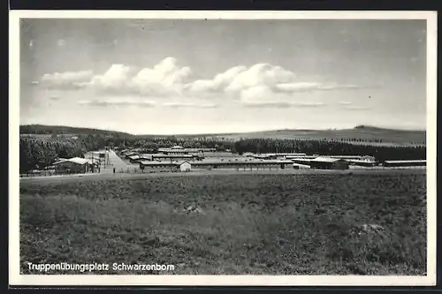 AK Schwarzenborn, Blick zum Barackenlager auf dem Truppenübungsplatz