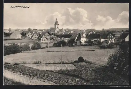 AK Blaufelden, Totalansicht mit Blick zum Kirchturm