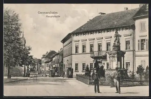 AK Germersheim, Strassenansicht auf die Hauptstrasse