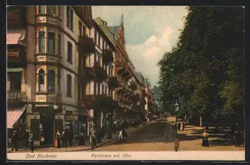 AK Bad Nauheim, Parkstrasse mit Allee