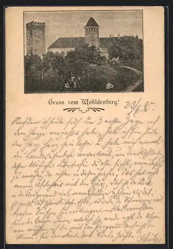 Vorläufer-AK Wohldenberg, 1895, Turm und Schloss