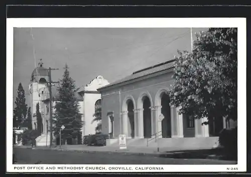 AK Oroville, CA, United States Post Office and Methodist Church