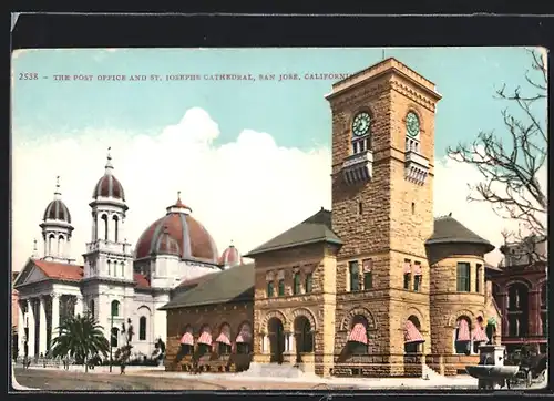 AK San Jose, CA, The Post Office and St. Josephs Cathedral