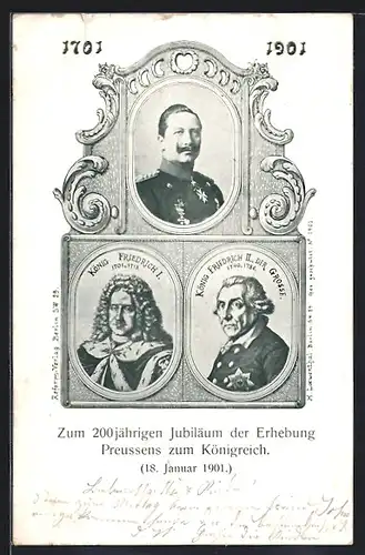 AK König Friedrich II. (der Grosse), Zum zweihundertjährigen Jubiläum der Erhebung Preussens zum Königreich 1901