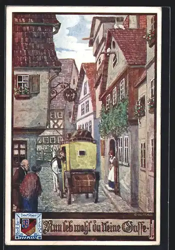 Künstler-AK Ernst Kutzer: Abschied von der kleinen Gasse