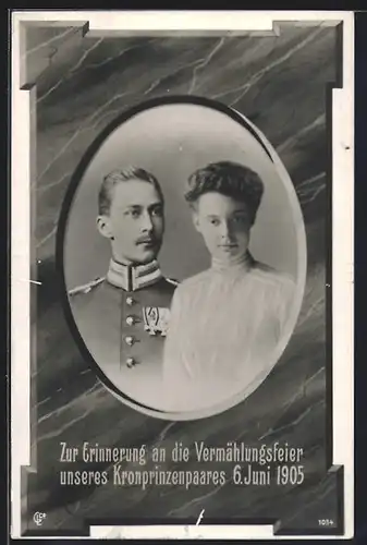 AK Vermählung von Kronprinz Wilhelm von Preussen 1905