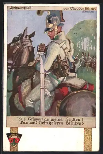 Künstler-AK Karl Alex Wilke: Schwertlied, Due Schwert an meiner Linken!