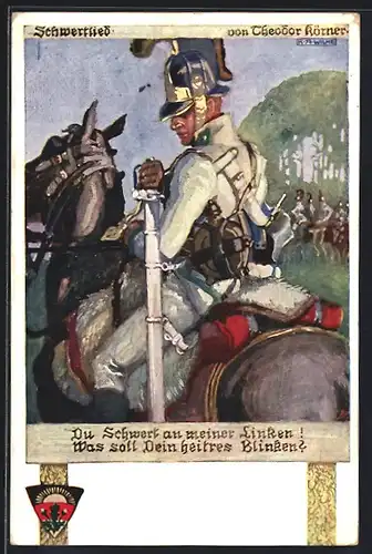 Künstler-AK Karl Alex Wilke: Schwertlied, Due Schwert an meiner Linken!