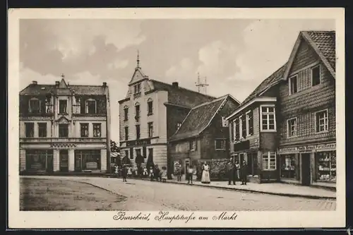 AK Burscheid, Hauptstrasse am Markt