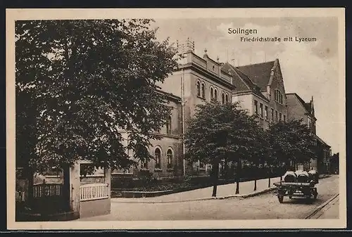 AK Solingen, Friedrichstrasse mit Lyzeum