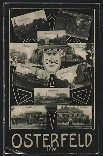 AK Osterfeld i. W., Bahnhof-Süd, Sammelbahnhof, Zeche