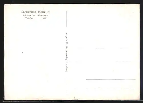 AK Hamburg-Hoheluft, Gasthaus Grenzhaus Hoheluft von W. Wurzbach