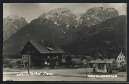 AK Dölsach, Gasthof Kreuz, Martha Tankstelle