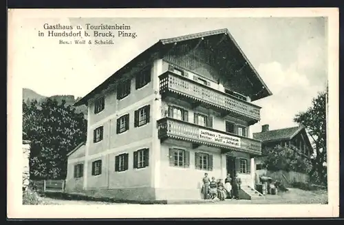 AK Hundsdorf b. Bruck im Pinzgau, Gasthaus und Touristenheim