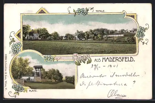 AK Hadersfeld, Totalansicht mit Platz