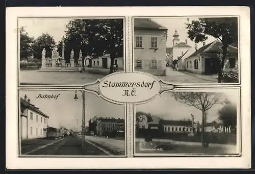 AK Wien-Stammersdorf, Bahnhof, Denkmal