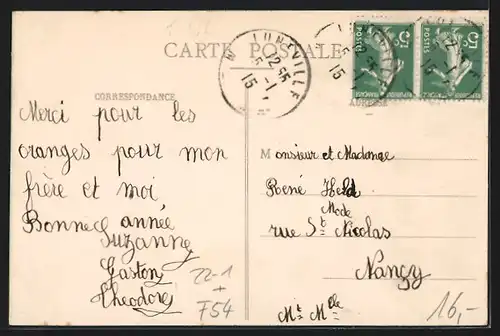 AK Lunéville, Rue Castara et Synagogue après l`incendie