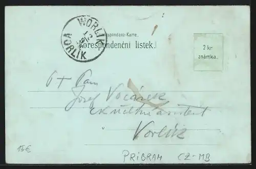 Lithographie Pribram, Svara Hora, Marianska Sachta, Hute