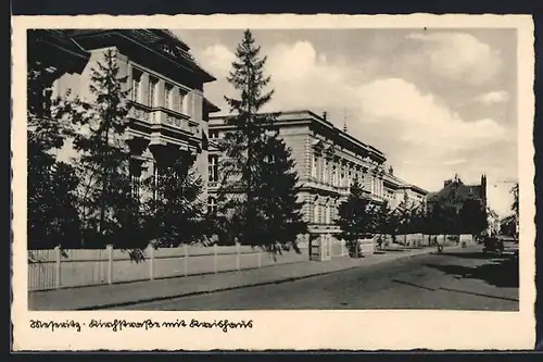 AK Meseritz, Blick in die Kirchstrasse