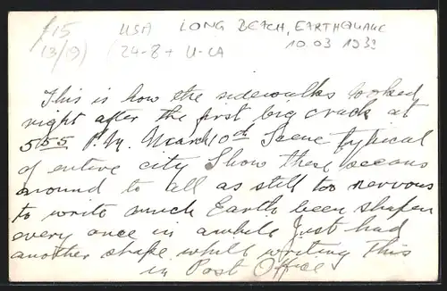 Foto-AK Long Beach, CA, Street Scene, Earthquake, Erdbeben