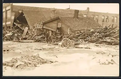 Foto-AK Erie, PA, Mill Creek, Flood 1915, French Street, Hochwasser