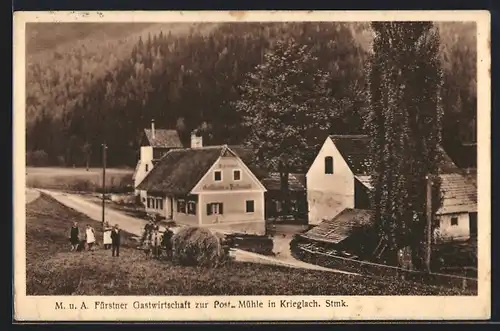 AK Krieglach, M. u. A. Fürstner Gastwirtschaft zur Postmühle