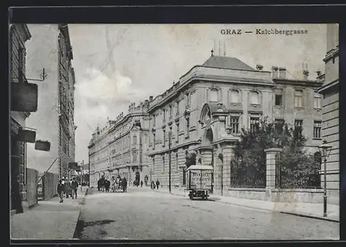 AK Graz, Kalchberggasse mit Geschäften