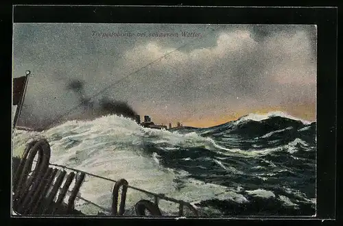 AK Torpedoboote bei schwerem Wetter