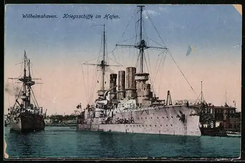 AK Wilhelmshafen, Kriegsschiffe im Hafen