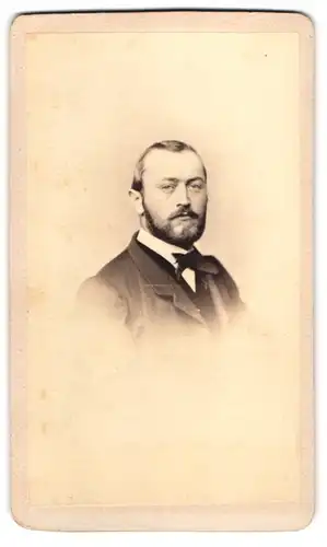 Fotografie F. Willmann, Stuttgart, Marienstr. 12, Portrait Herr mit Vollbart im Anzug