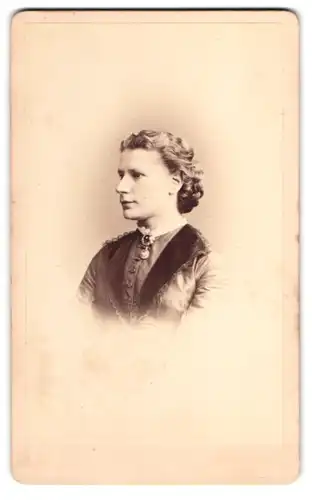 Fotografie Hermann Selle, Potsdam, Yorkstr. 4, Portrait Dame mit zweiteiliger Brosche