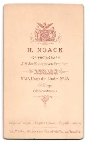 Fotografie H. Noack, Berlin, Unter den Linden 45, Portrait junge Frau mit Steckfrisur