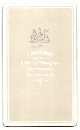 Fotografie F. Brandseph, Stuttgart, Marienstr. 36, Portrait älterer Herr mit Backenbart