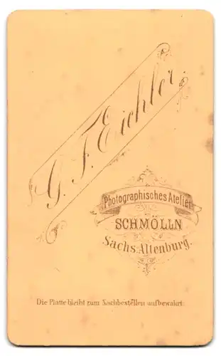 Fotografie G.F. Eichler, Schmölln, Portrait Frau mit Schleife im Haar