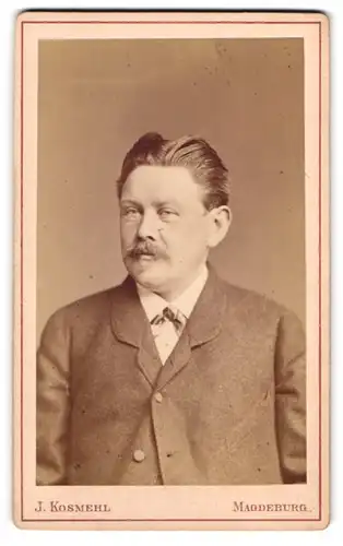 Fotografie J. Kosmehl, Magdeburg, Stephansbrücke 36, Portrait Herr mit Moustache