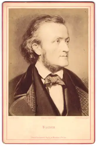 Fotografie Friedr. Bruckmann, München, Portrait Komponist Richard Wagner im Porträt