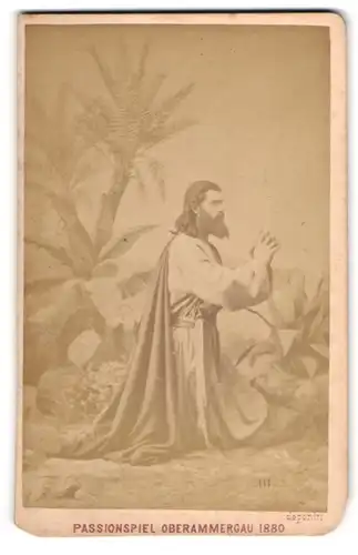 Fotografie B. Johannes, Partenkirche, Portrait Josef Meyer als  Christus  bei den Passionspielen Oberammergau 1880