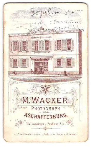 Fotografie M. Wacker, Aschaffenburg, Weissenburger u. Frohsinn-Str., Ansicht Aschaffenburg, Blick auf das Ateliehaus