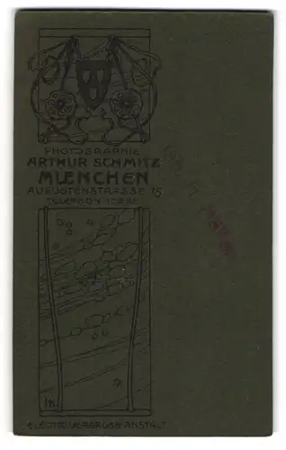 Fotografie Arthur Schmitz, München, Augustenstr. 75, Wappen des Künstler Maskenzug Münchens